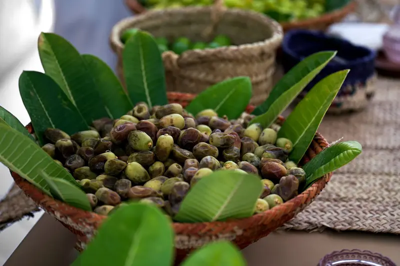 A basket of khajoor (dates) ready for iftar